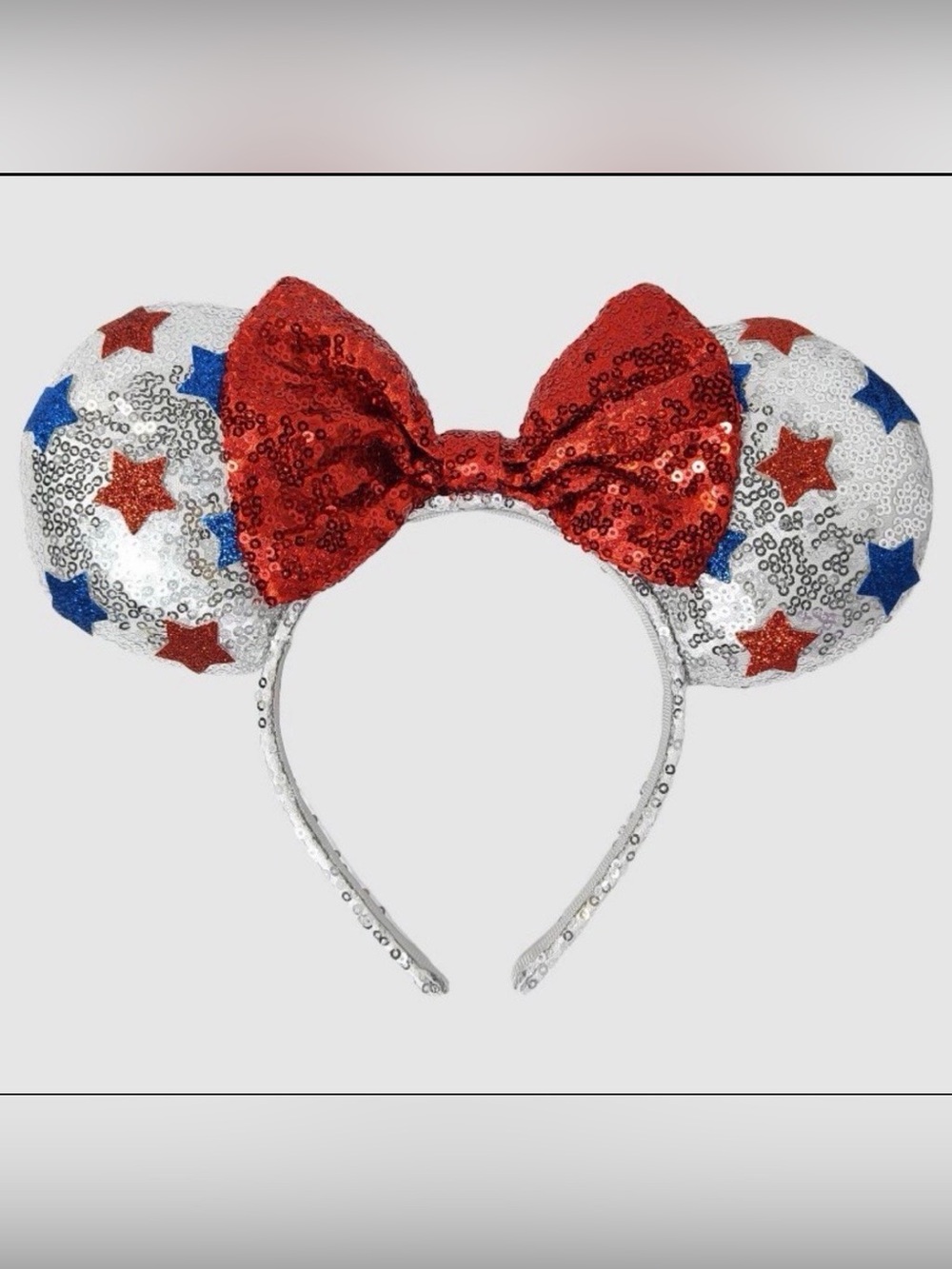 Disney Sequin Patriotic Minnie Mouse Ear Headband
